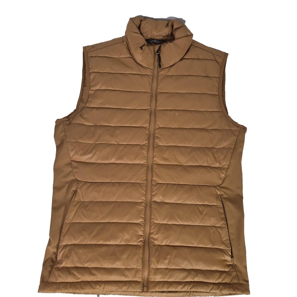 Alpine Design Down Puffer Vest Mens Small Brown Lined Full Zip Outdoor